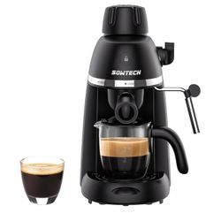 Coffee Machine, 3.5 Bar Espresso Cappuccino Machine with Milk Frother, 1-4 Cup Portable Coffee Maker for Latte, Cappuccino, 800W, Black