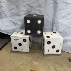 Three Large Wooden Dice