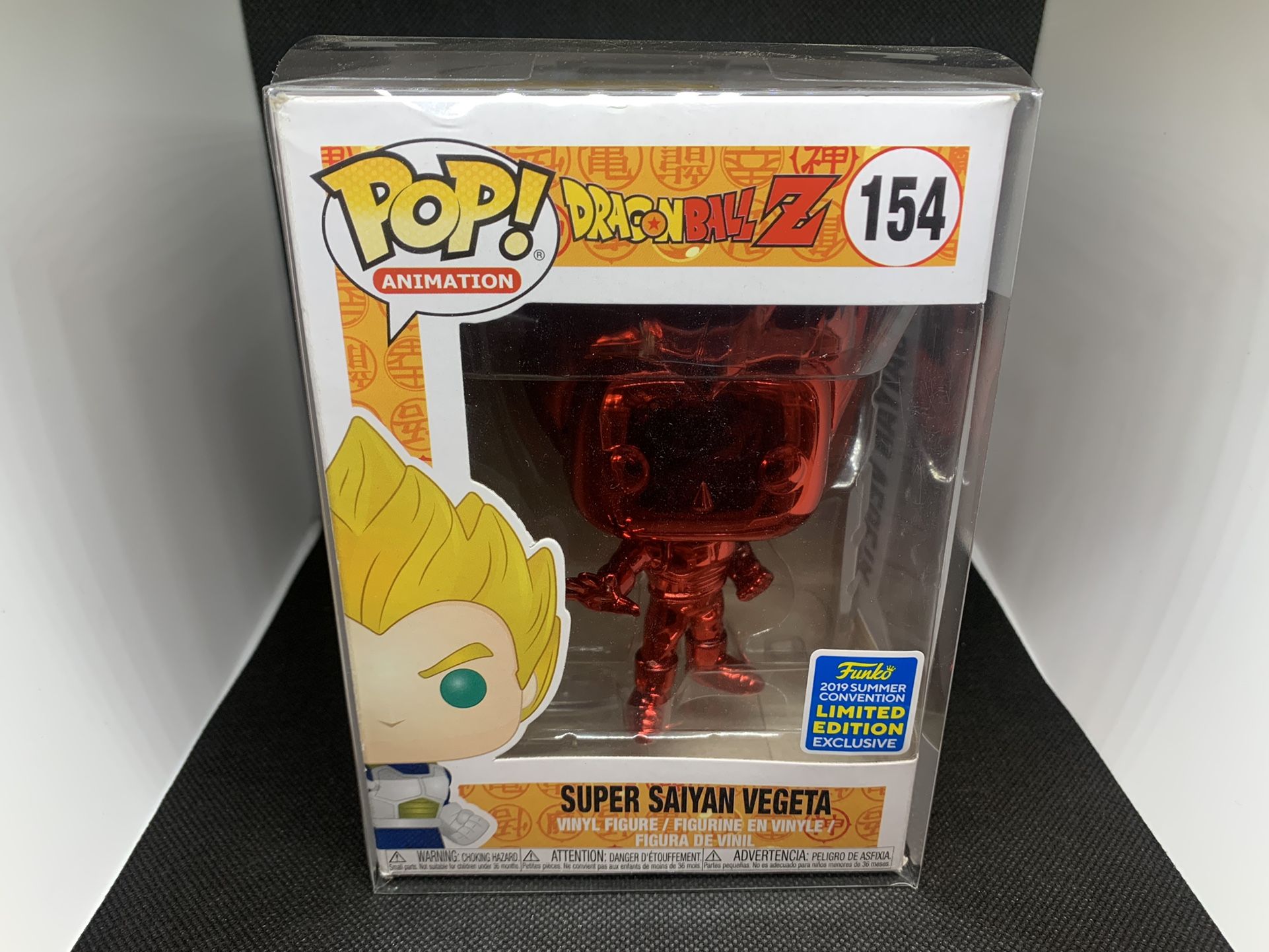 Funko POP Red Chrome Super Saiyan Vegeta Dragon Ball Z 2019 SDCC Exclusive #154