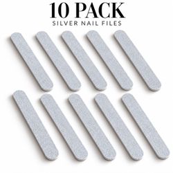 10-Pack Silver Nail Files 80/100 grit