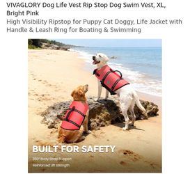 NEW XL DOG LIFE SWIM VEST BRIGHT PINK