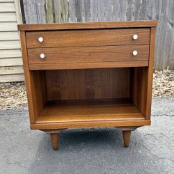 Johnson Carper "Del Ray" Walnut & Laminate Nightstand.
