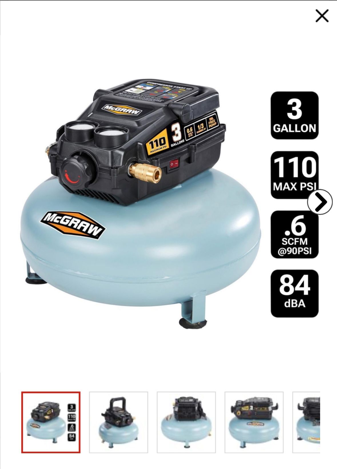 3 Gallon Air Compressor BRAND NEW