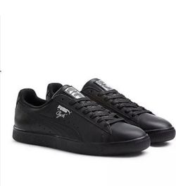 PUMA " CLYDE " LEATHER Black/ Silver men size 11 NEW