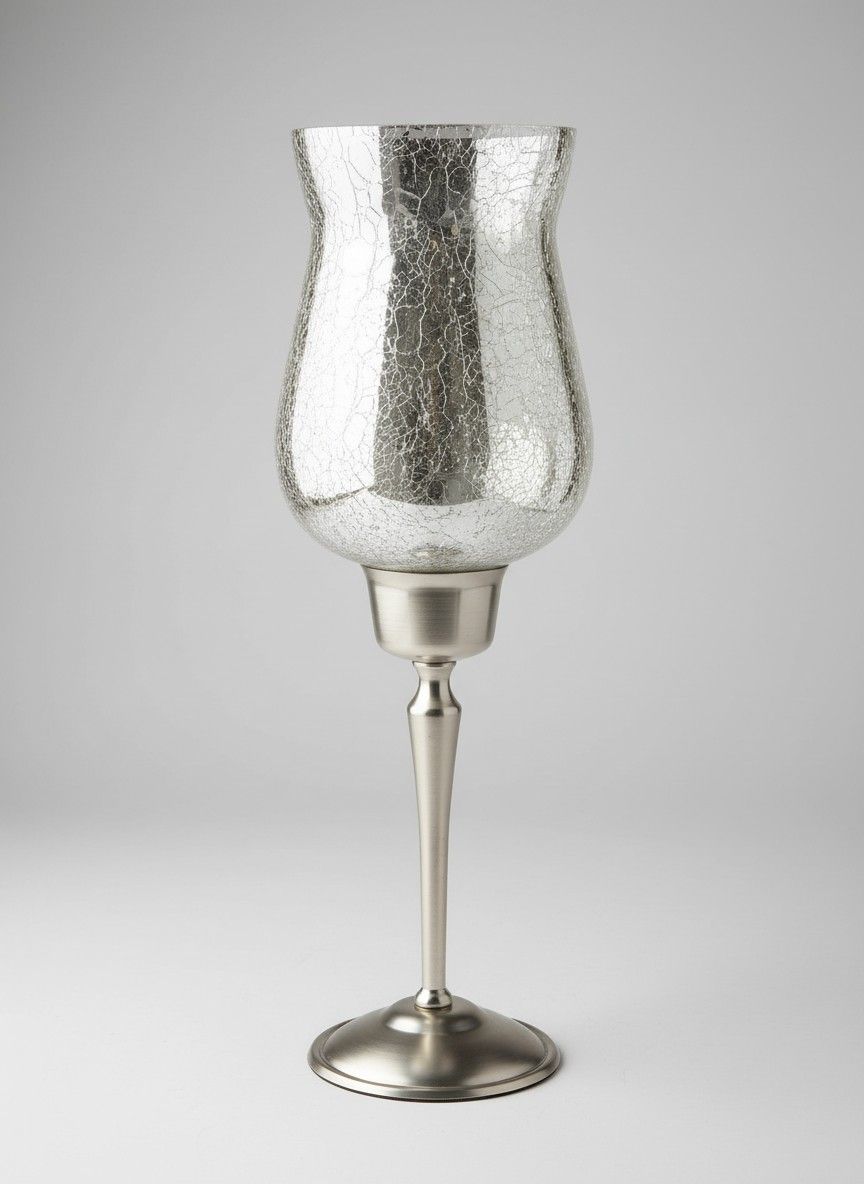 Stunning 16" Mercury Glass Hurricane Candle Holder! ✨🕯️