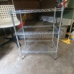 Chrome wire 3-tier shelf