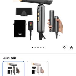 QUICO - Global dual-voltage 120-240V hair dryer for women, 5 times faster, 120,000 rpm, 500 million negative ions, mini high-speed hair dryer, cool/3 