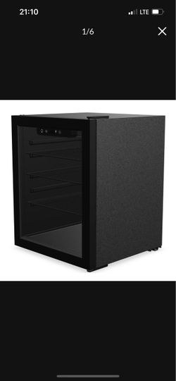 EUHOMY 100 Can Mini Fridge, Beverage Refrigerator with Glass Door, Black