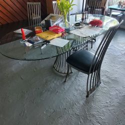 Glass Kitchen Table With 6 Chairs 