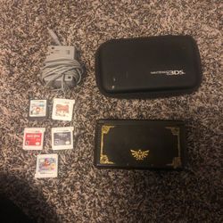 Nintendo 3DS legends of Zelda addition with games and charger and case