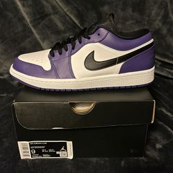 Jordan 1 Low Court Purple size 9 