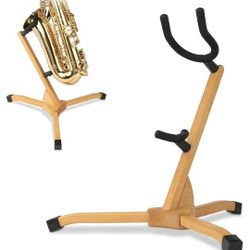  Saxophone Stand Display Holder For Alto Tenor Sax, Wooden Sax Floor Stand Holder