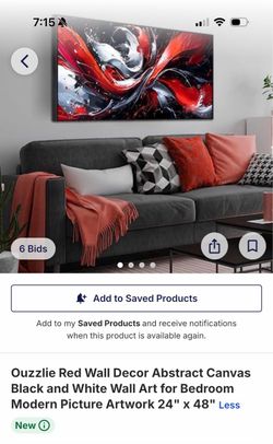 Ouzzlie Abstract Canvas Wall Art 24" x 48"