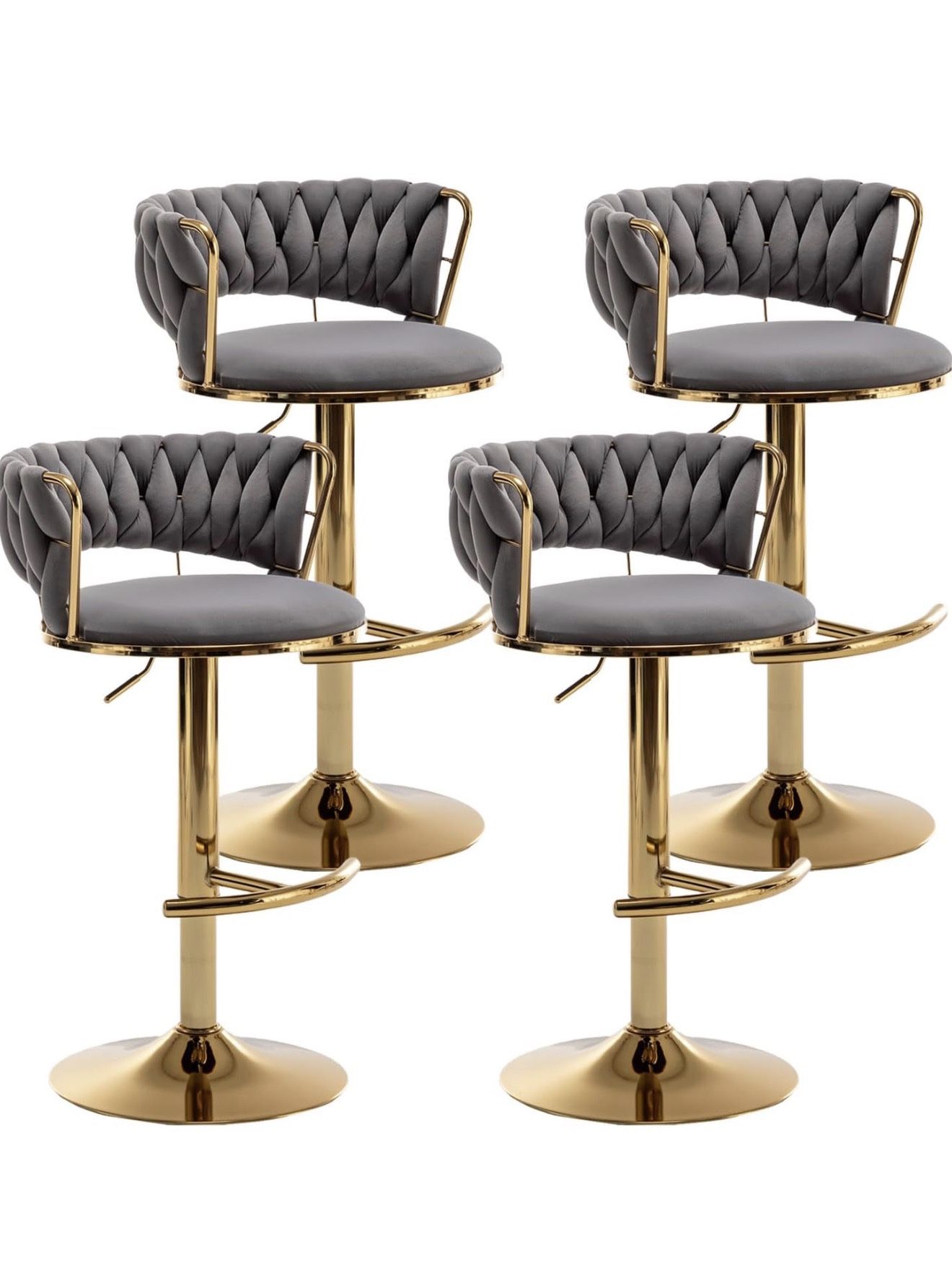 Velvet Swivel Bar stools Serving 4