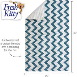 * BRAND NEW * Cat Litter Mat * 40" x 25" Stylish Blue/White Chevron
