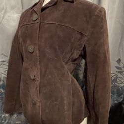 Pritti by Kristin Blake Womens Dark brown  Suede Leather jacket 🧥   Size Petite Small/xs