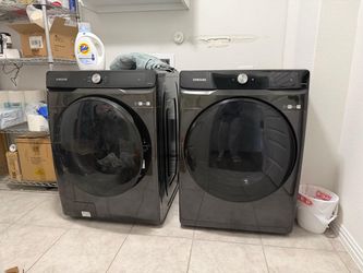 Samsung washer and electric dryer brushed black finish
