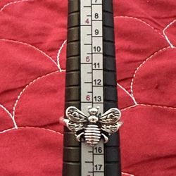 Fashion Silver Bee Ring Size 7