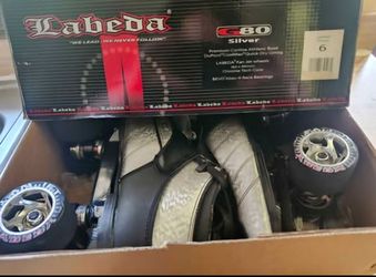 Labeda G80 Silver quad speed roller skates Women's Size 6