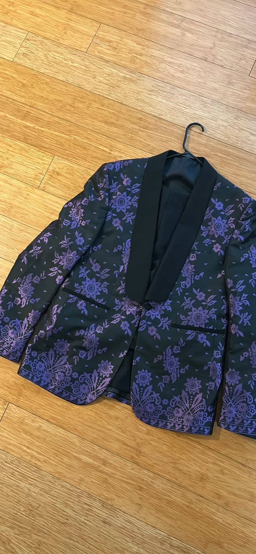 Men Purple Black Tuxedo