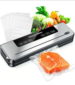 Vacuum Sealer Machine, 75KPa Strong Suction Dry Moist Mode Automatic Food Sealer with Digital Timer, Built-in Cutter, Compact Food Saver Machine White