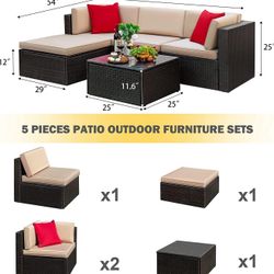 5 Pieces Patio Furniture Sets