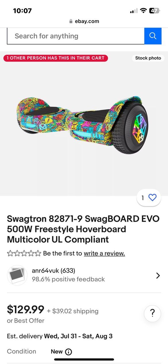 Hoverboard Evo Swagtron Swagboard 500 W Freestyle Hoverboard