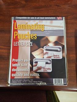 Laminating Pouches Letter Size Qty 100 5 Mil