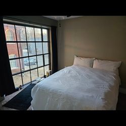 Qn Bed/ metal frame with Mattress