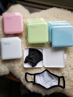 Antibacterial Mask Case and One Cotton Face Mask