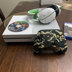 Xbox One S 1tb With Controller Headphones 1 Game