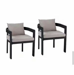 Set of 2 Calistae Modern Outdoor Dining Chairs