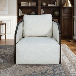 Zebina White Swivel Chair