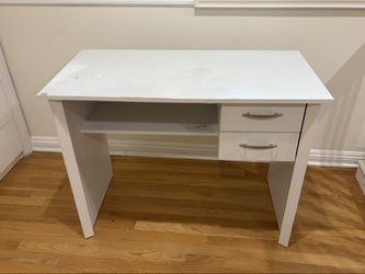Kids Desk - White with 2 Drawers