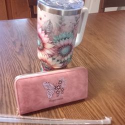 Cup And Straw With Wallet