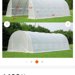26 ft. x 10 ft. x 7 ft. White Grow Tent Portable Greenhouse