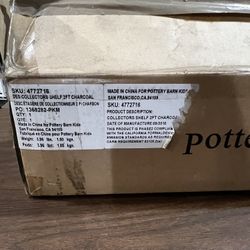 New in box 2 ft Charcoal Gray Pottery Barn Collectors Shelf 