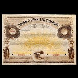 Union Typewriter Company Printers Specimen Stock Sheet