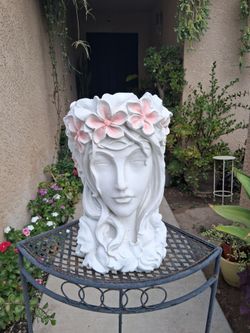 Woman Face Head Planter $40
