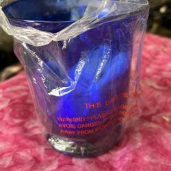 Party Lite 12”Hurricane Shade Globe & Blue Brilliance