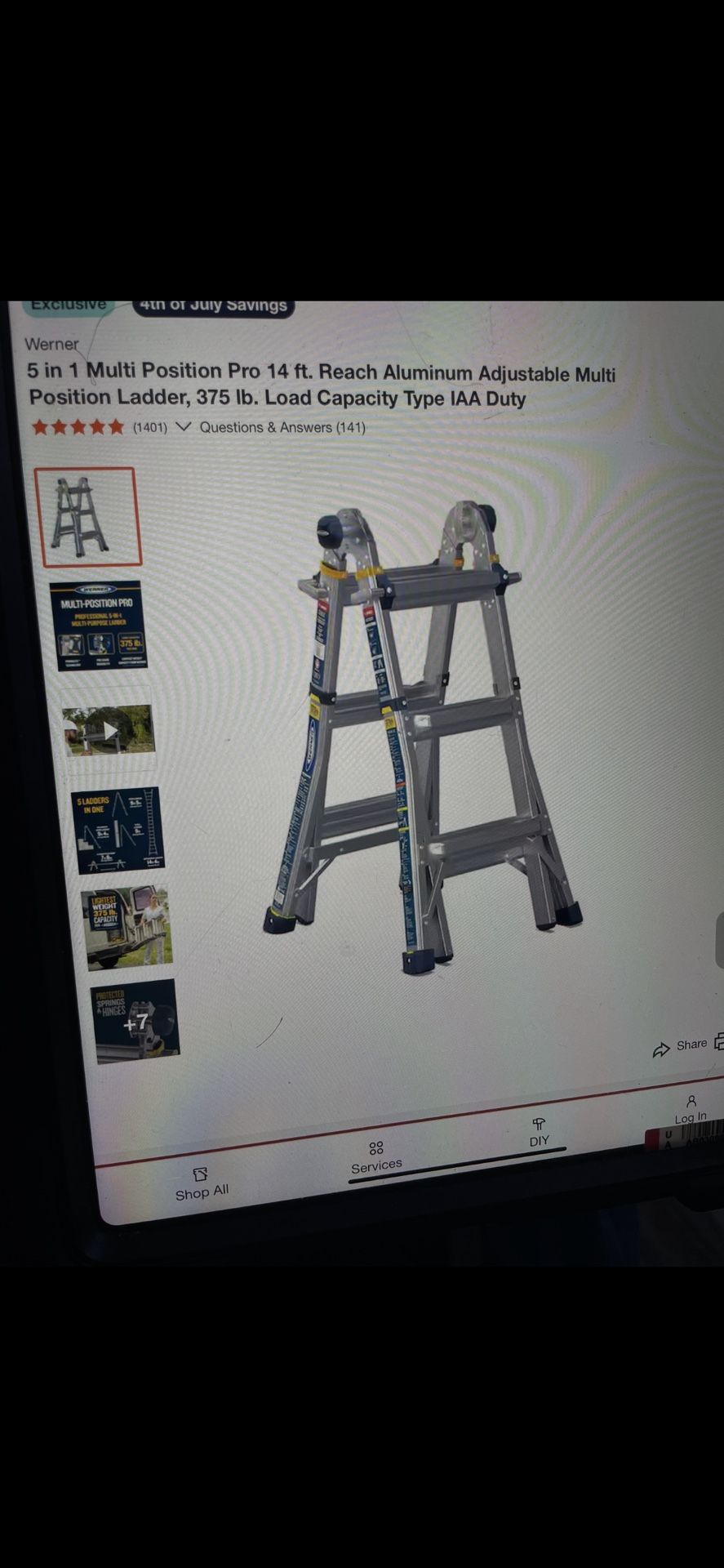 Werner Multi Position Pro Ladder 14ft Type 1AA 375lb Capacity