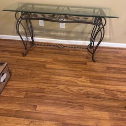 Glass Top Console Table