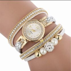 *SALE* Crystal Quartz White Gold Bracelet Wrist Watch *See My Other *800 Items*