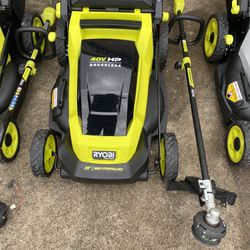 Ryobi 40v Self Propelled Mower W Weedeater Bundle Like New 