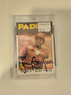 1986 Topps #10 Tony Gwynn In Person Signed Auto PSA Certificate
