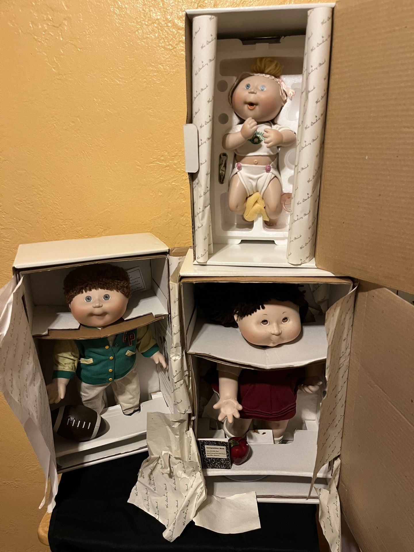 Vintage Cabbage Patch Porcelain Collector’s doll lot collection of 3 dolls