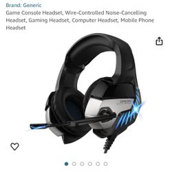 Game Console Headset, Wire-Controlled Noise-Cancelling Headset, Gaming Headset, Computer Headset, Mobile Phone Headset