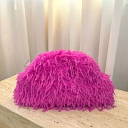 Hot Pink Feather Clutch Bag