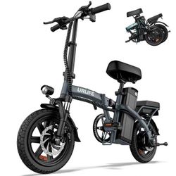 new inbox 14"Folding Electric Bike for Adults,500W Peak Motor,48V 7.5AH Removable Battery,Mini Ebike