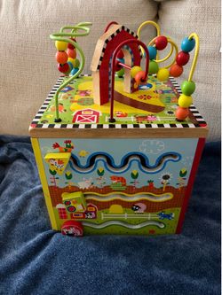 Wooden activity cube